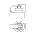 BOUCHON FEMELLE ZAMAK G 1/2" AVEC LIEN POUR ROAI + JOINT NF540  BOU400L