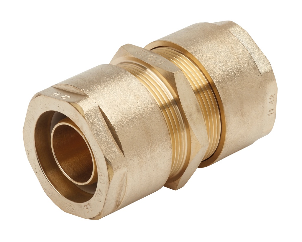 MANCHON LAITON PE/PE DN25 PE32 A SERRAGE MECANIQUE NF136