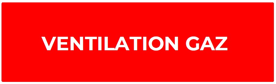 ETIQUETTE "VENTILATION GAZ" 100X50 LETTRAGE BLANC SUR FOND ROUGE