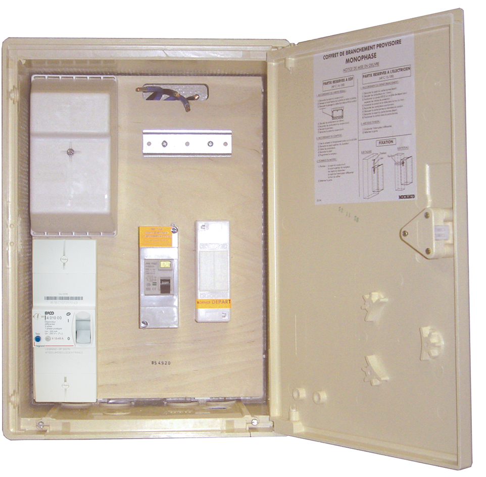 COFFRET BRANCHEMENT PROVISOIRE MONO 15/45A