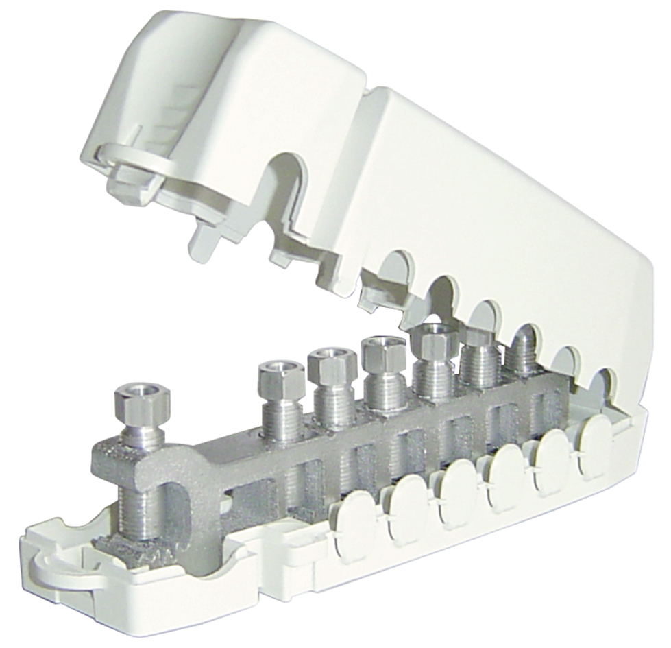 REPARTITEUR DE TERRE ALU 6 DERIV