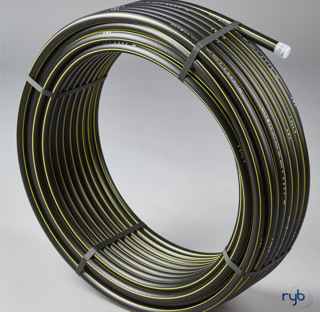 TUBE PEHD 100 GAZ Ø63 MOP10 SDR11 EP5.8MM NF114 COURONNE 50M 8010071 TUGC063 §