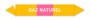 [ETI108] 5 ETIQUETTES ADHESIVES "GAZ NATUREL" 200X50 OCRE JAUNE/ROSE AVEC SENS PASSAGE PAR 5U NF X08-100 §