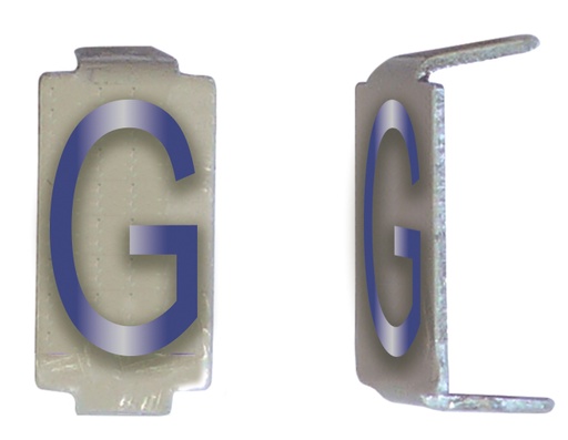 [MICCD028] LOT 25 LETTRE 6X11 ALU IVOIRE/BLEU PRE-PLIEE G *